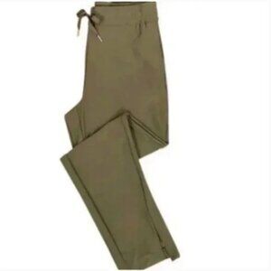 Joie Tapered Leg Olive Green Pants Elastic Drawstring Waist Slit Hem Size Small